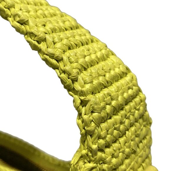 Auth miumiu - Yellow Green Straw Handbag - Picture 8 of 15